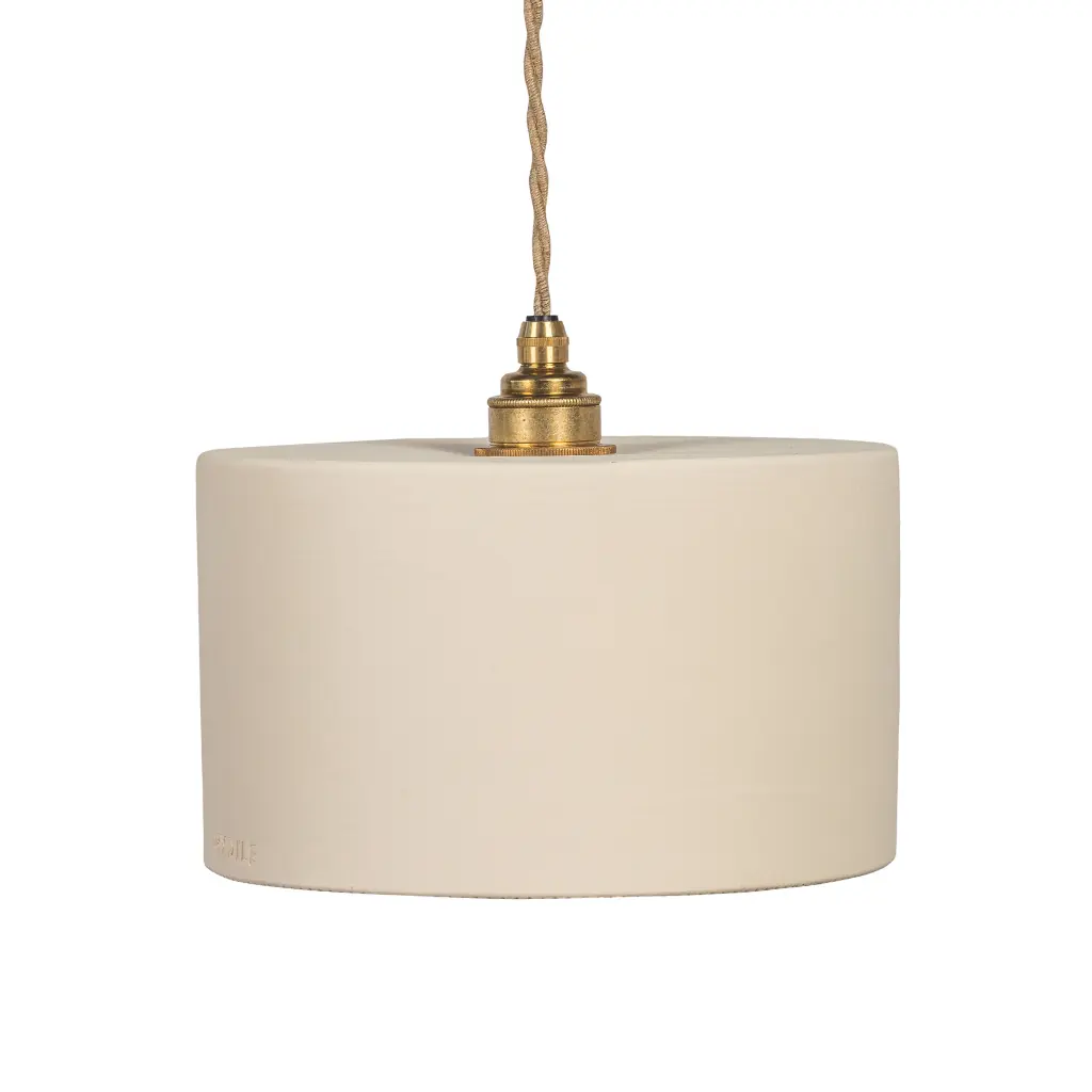 ODILE - Suspension en terre cuite Blanche D24xH14cm