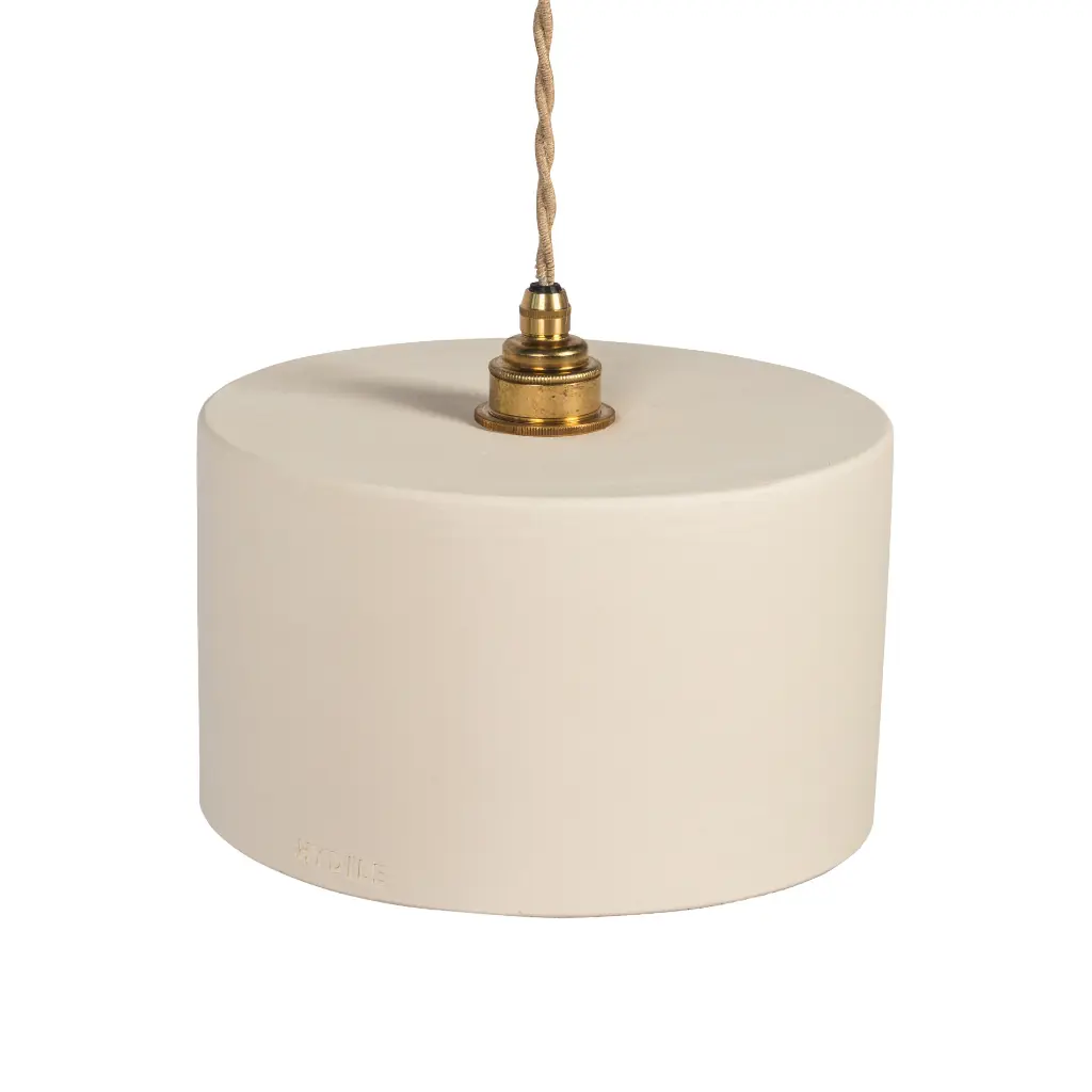 ODILE - Suspension en terre cuite Blanche D24xH14cm