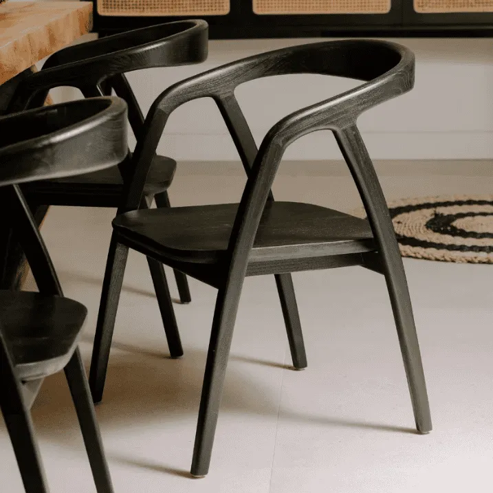 [3760428960160] ANTA - Chaise noir en bois de teck