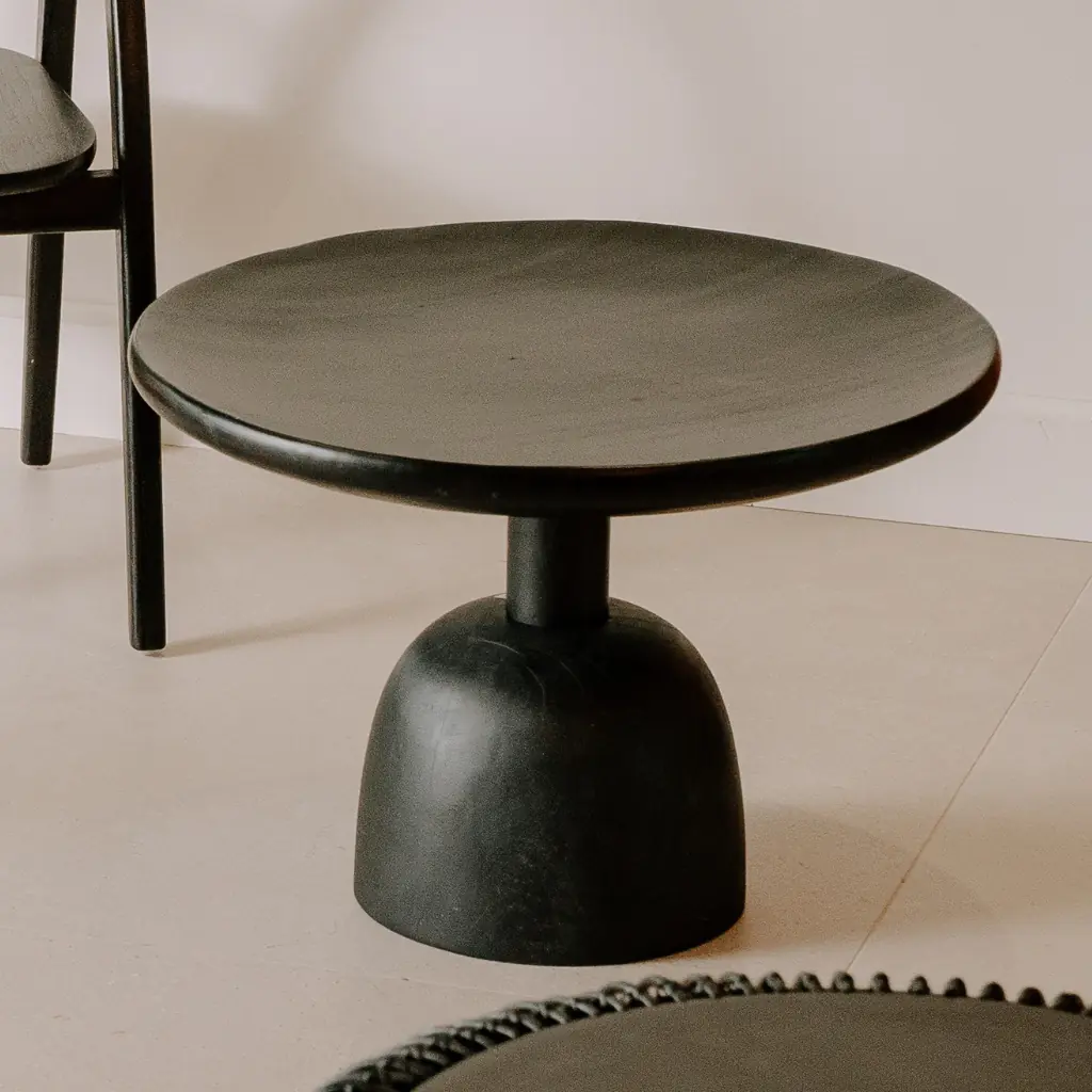 [3760428960290] BLACKY M -Table basse ronde en suar noir