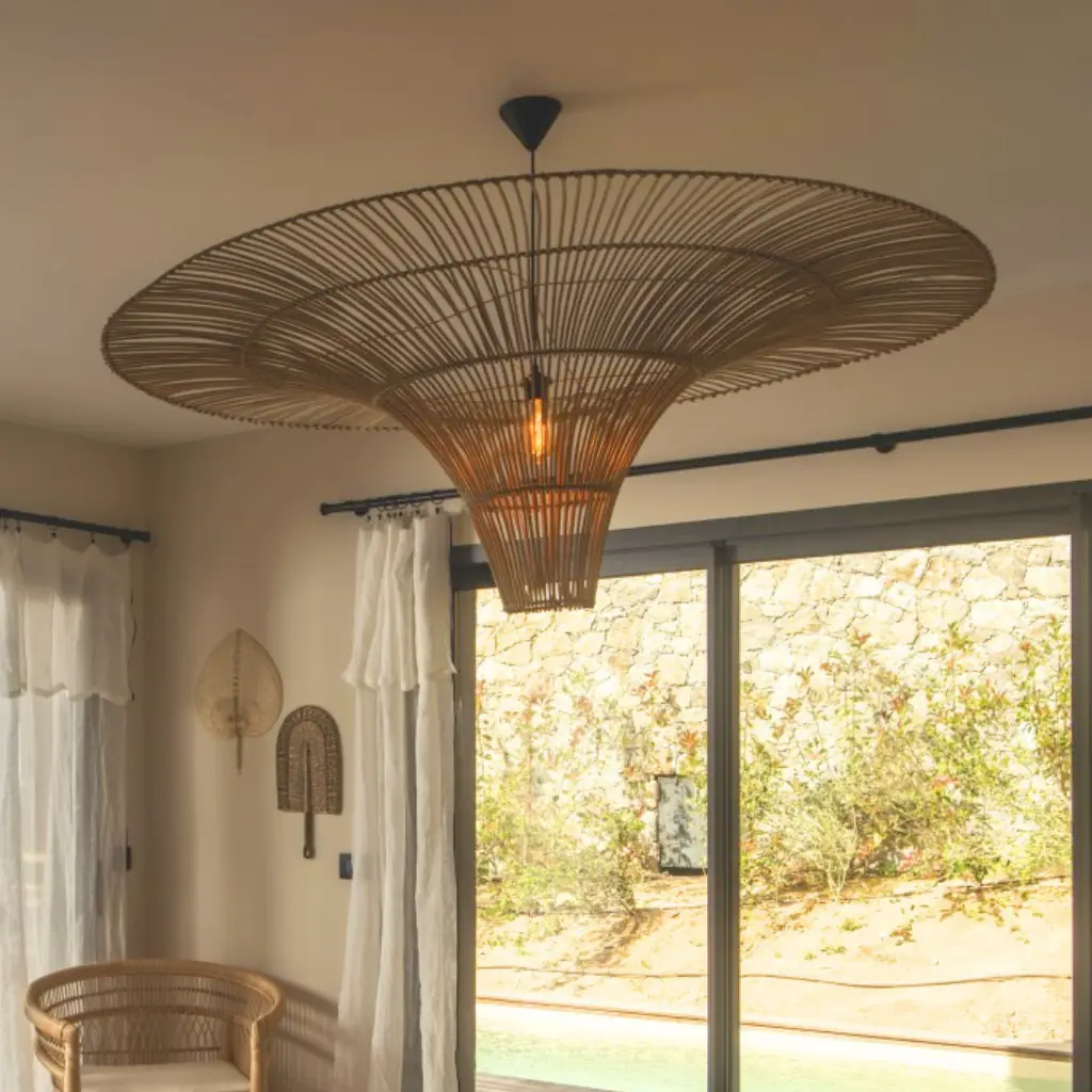 [3760428962096] MILO - Luminaire XXL rond en rotin
