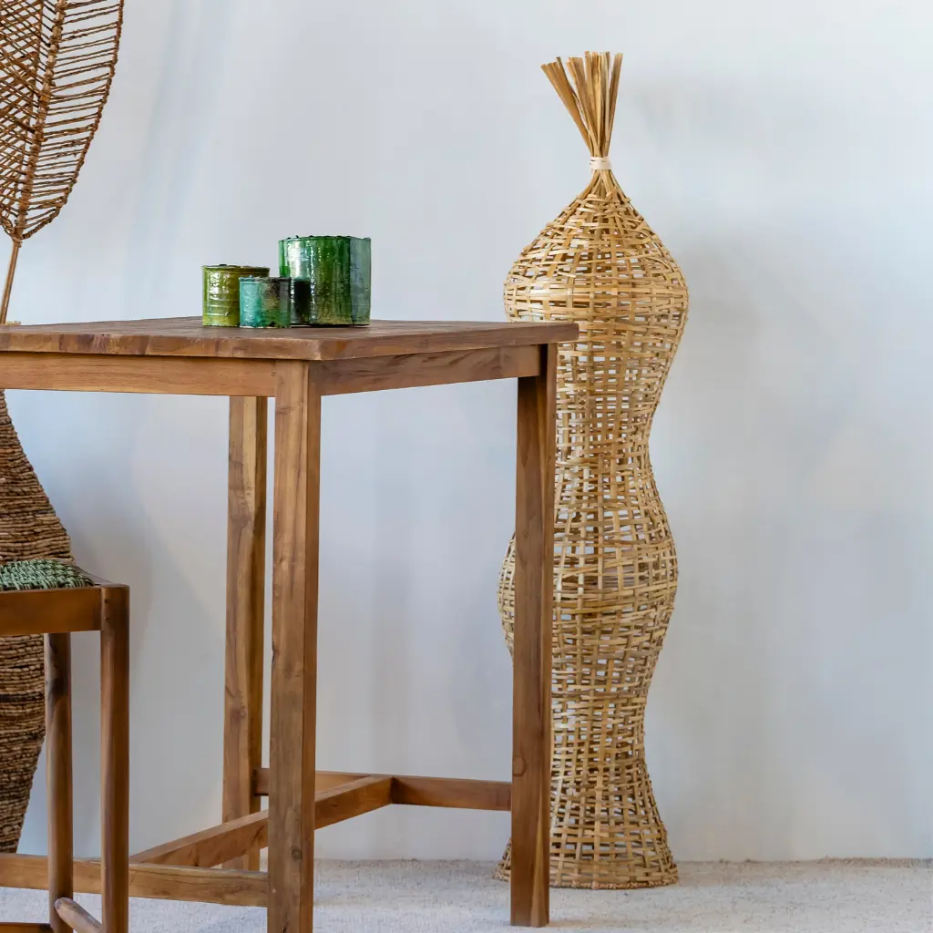 PALM TREE L - Objet décoratif tressé en bambou
