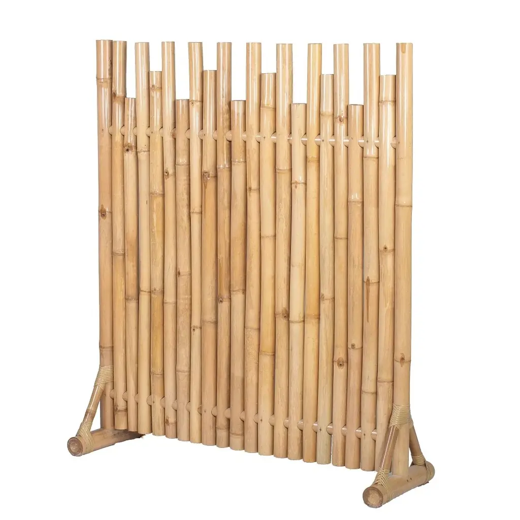 Palissade sur pieds en bambou L125xl12xh150cm