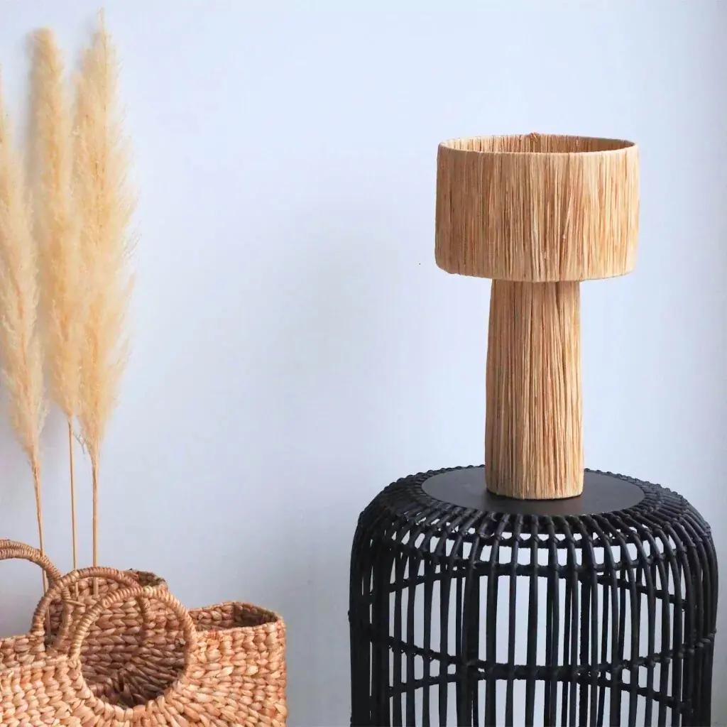 [3760428963154] ROSY - Lampe à poser en raphia naturel