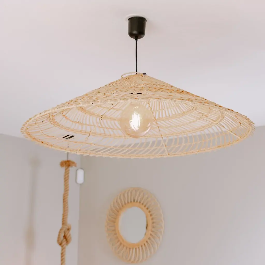 [3760428963383] SHINE - Suspension en rotin triangle
