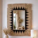 TALIA - Miroir rectangle en jonc tressé