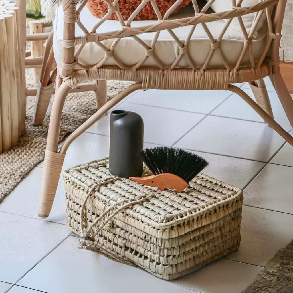 VALIO - Grande valisette de rangement en feuilles de palmier doum