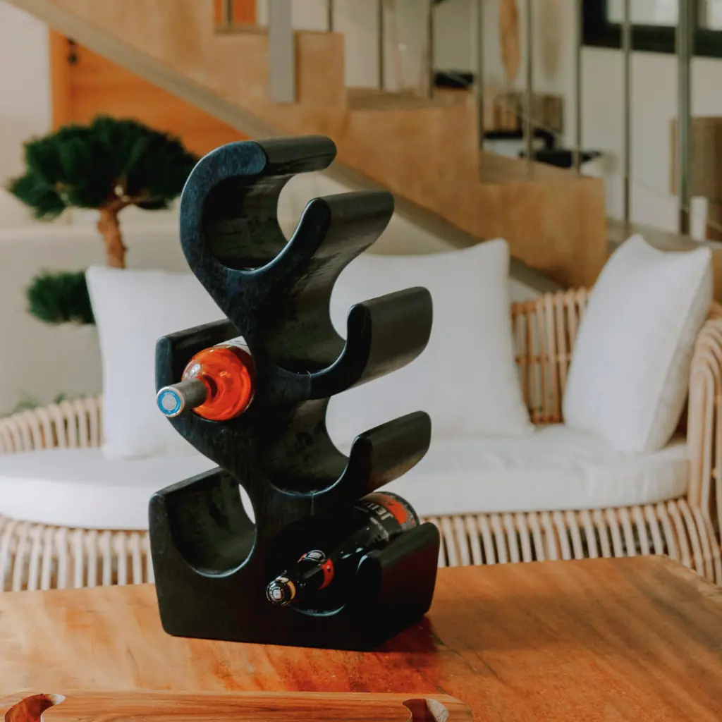 VINO - Porte-bouteille en bois de suar noir