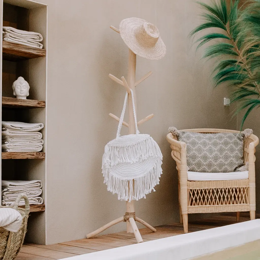 WILLY - Porte manteau en bois d'eucalyptus
