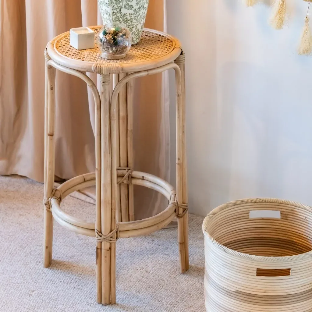 NELSON - Table haute en rotin