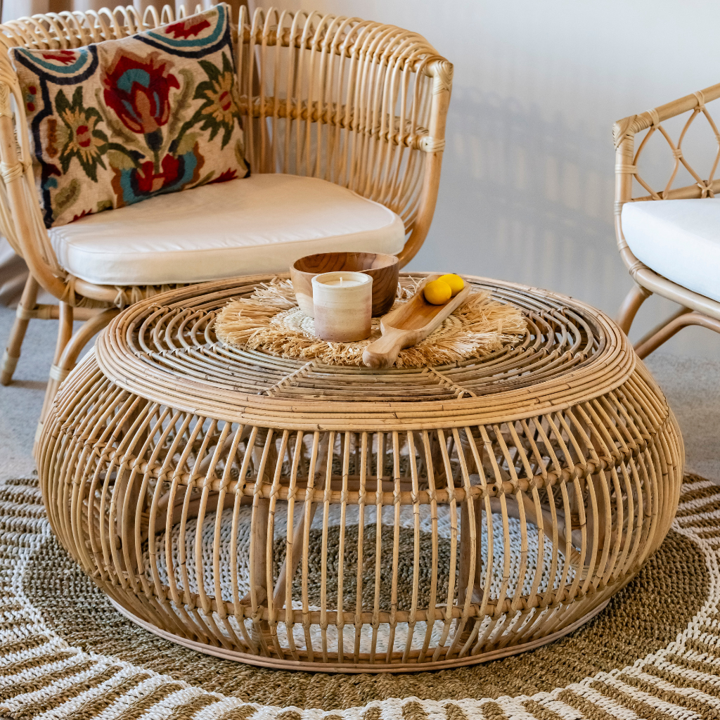 [3760428964199] POP - Table basse ronde en rotin