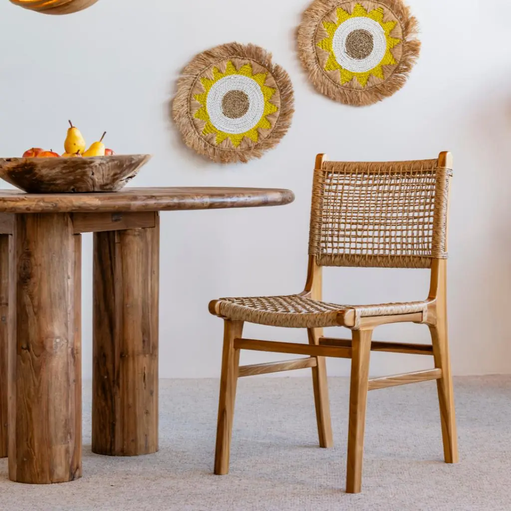 [3760428964793] ANETTE - Chaise en corde synthétique et bois de teck
