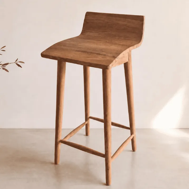 PIA - Tabouret de bar en teck recyclé