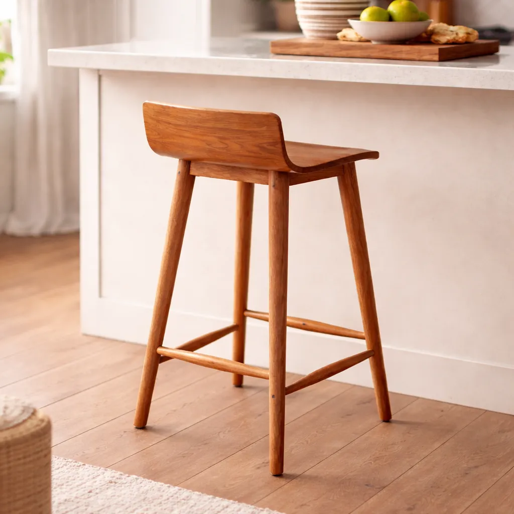 PIA - Tabouret de bar en teck recyclé