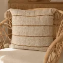 VANILLE - Coussin carré blanc rayure