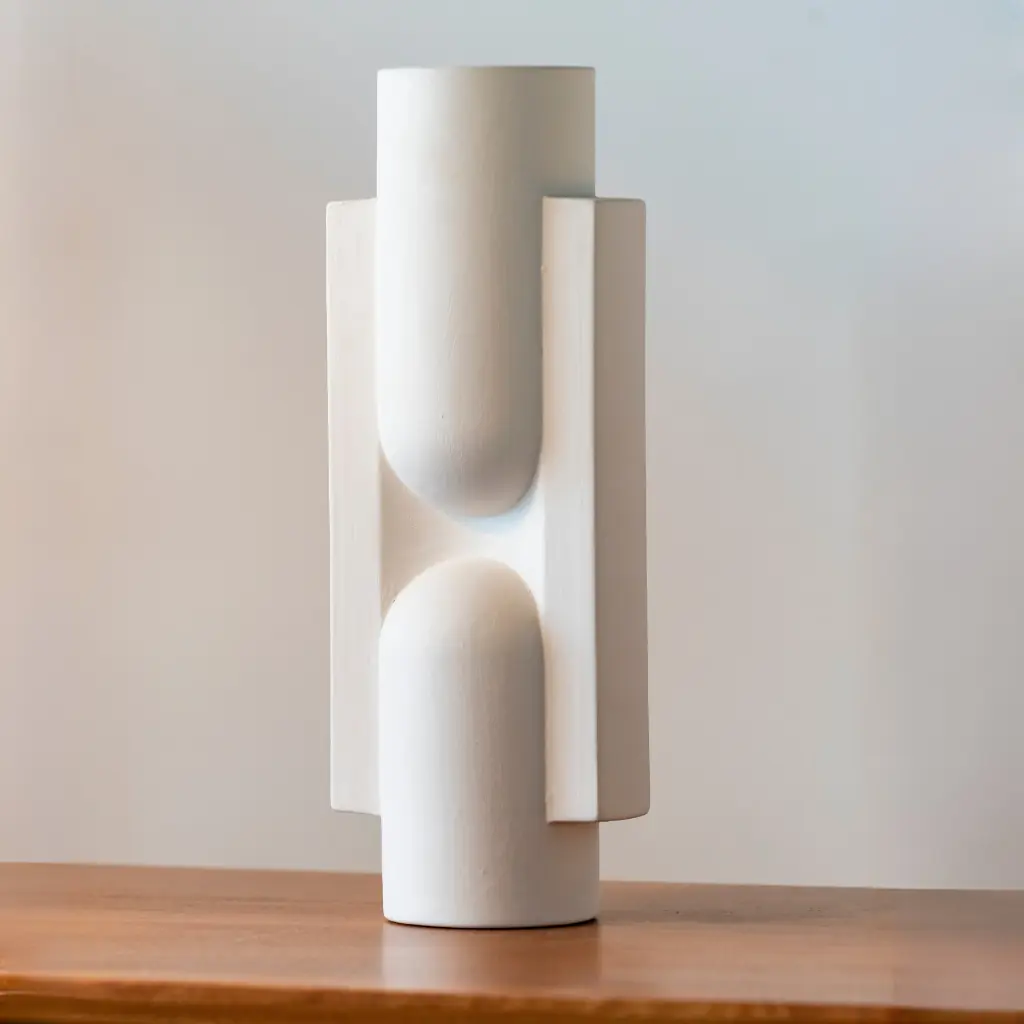 RECIF - Petit vase en terre cuite blanc