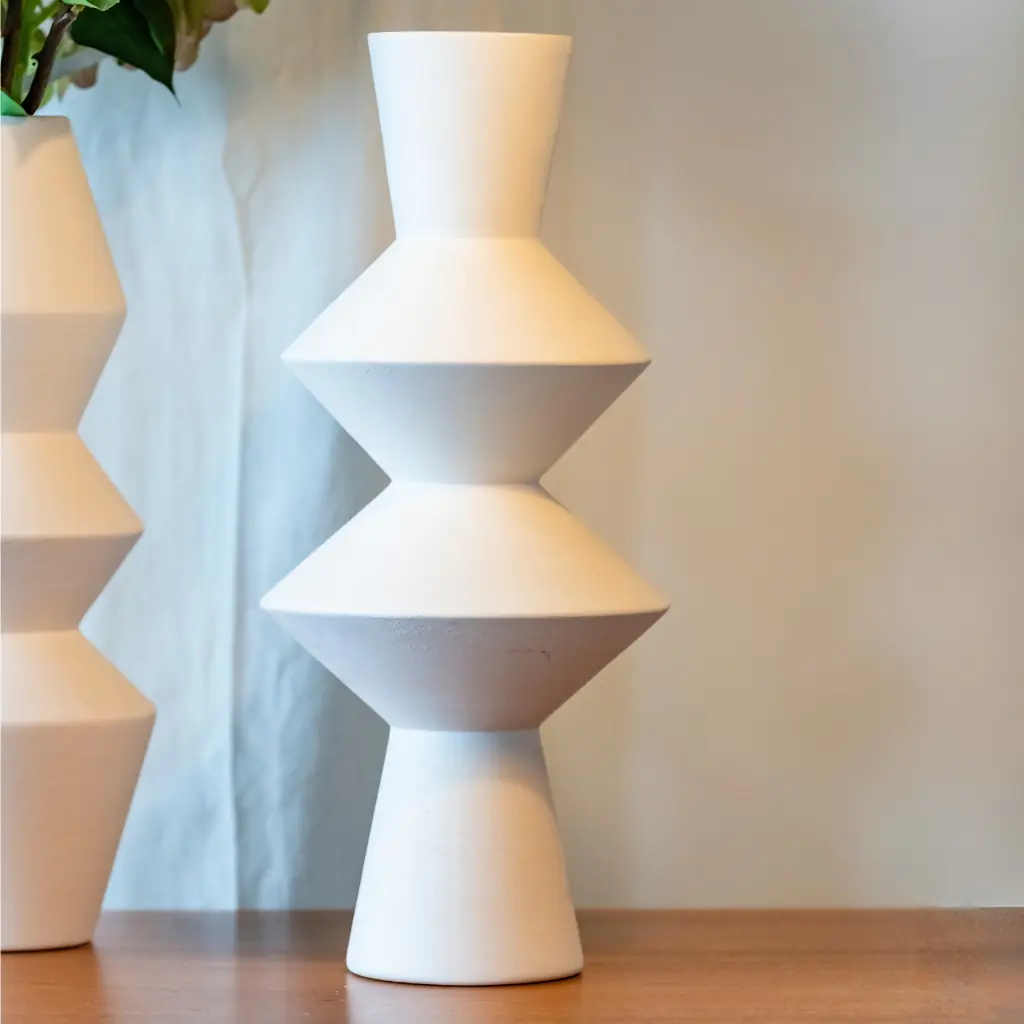 RIVAGE - Petit vase en terre cuite blanc