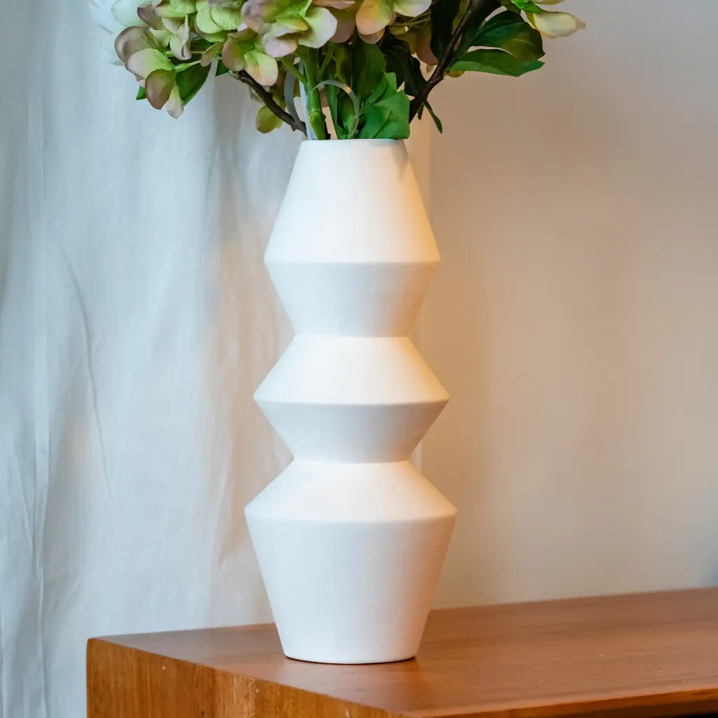 ECUME - Petit vase en terre cuite blanc