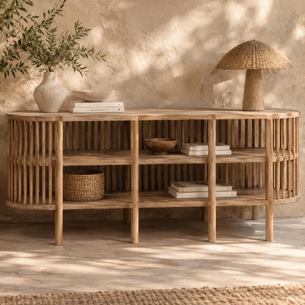[3760428965141] AUGUSTIN - Buffet de rangement en bois de mindi