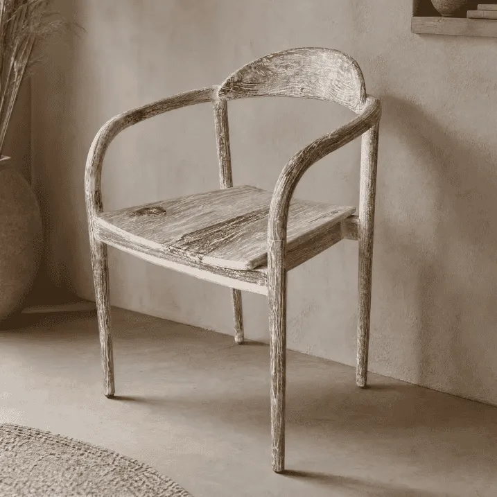 [3760428965318] RITA - Chaise en bois de teck naturel et blanchi