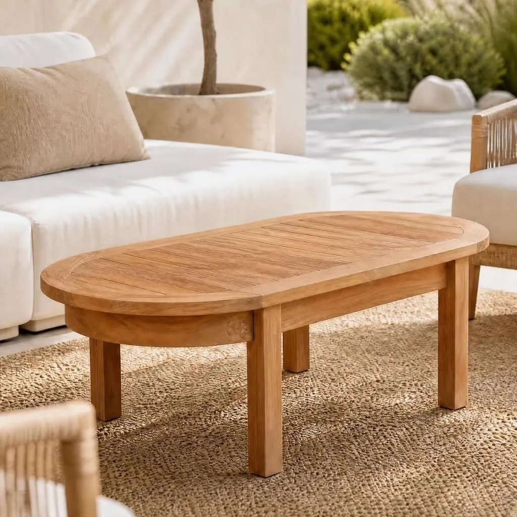 CARLIE - Table basse en bois de teck